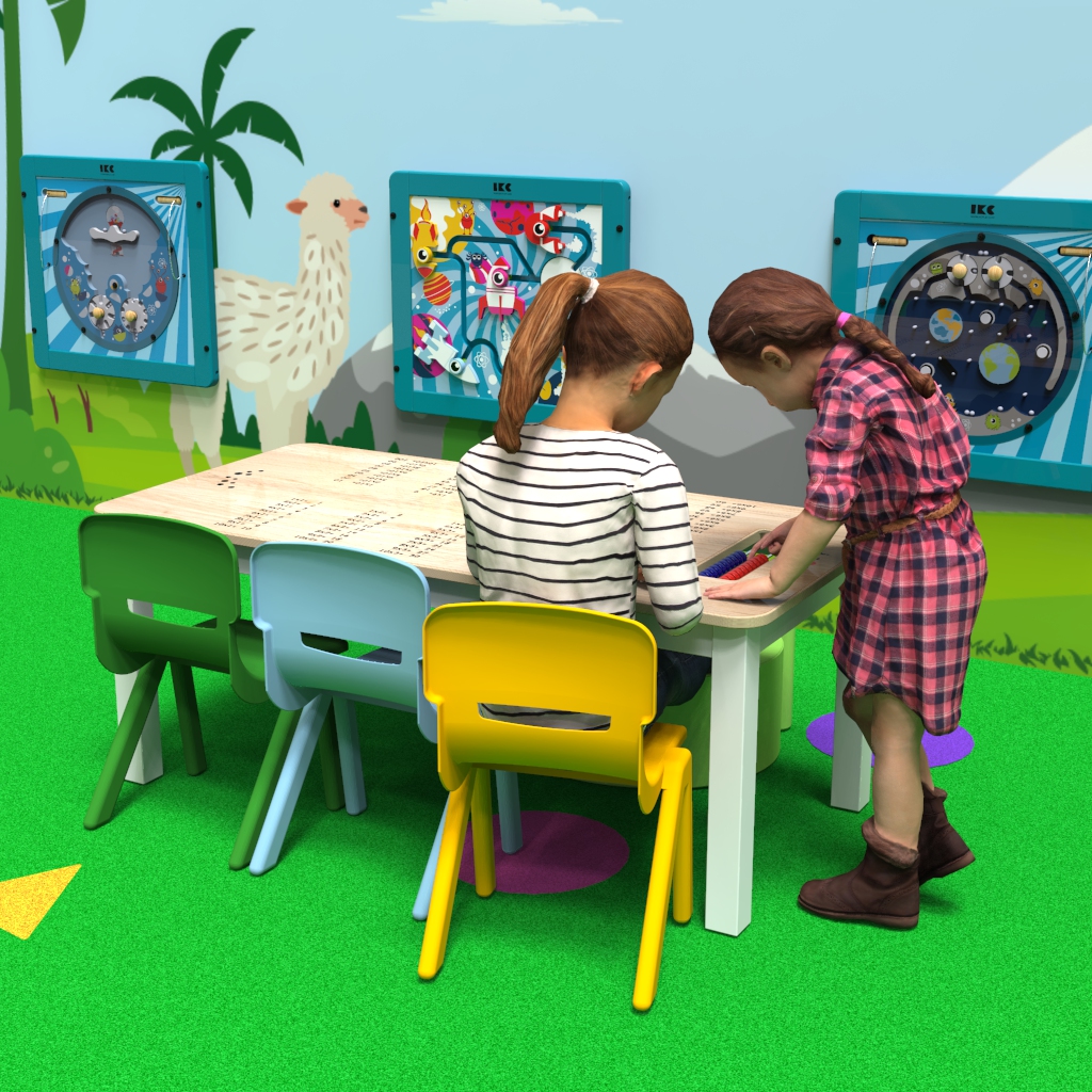 Это изображение показывает детский стол | IKC стол с бусинами для детей