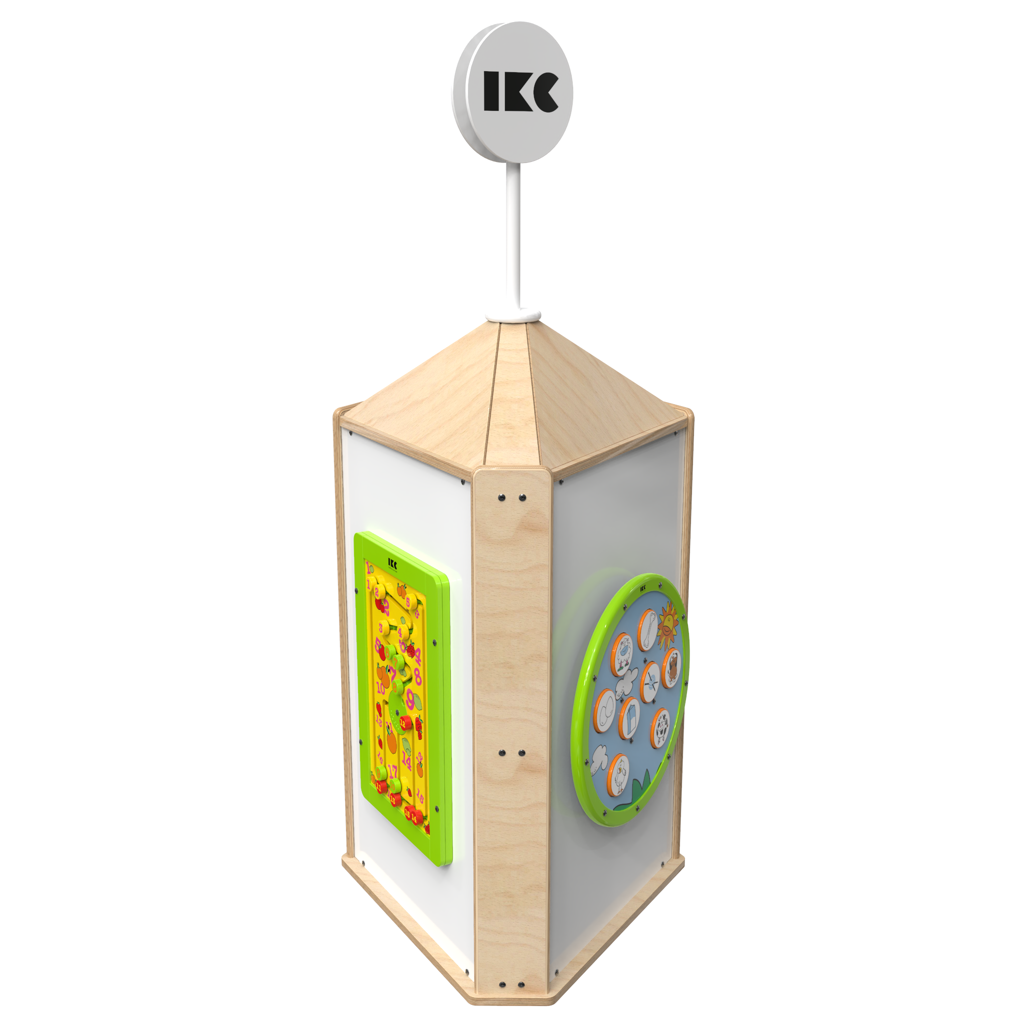 Это изображение показывает интерактивная игровые система Playtower touch wood