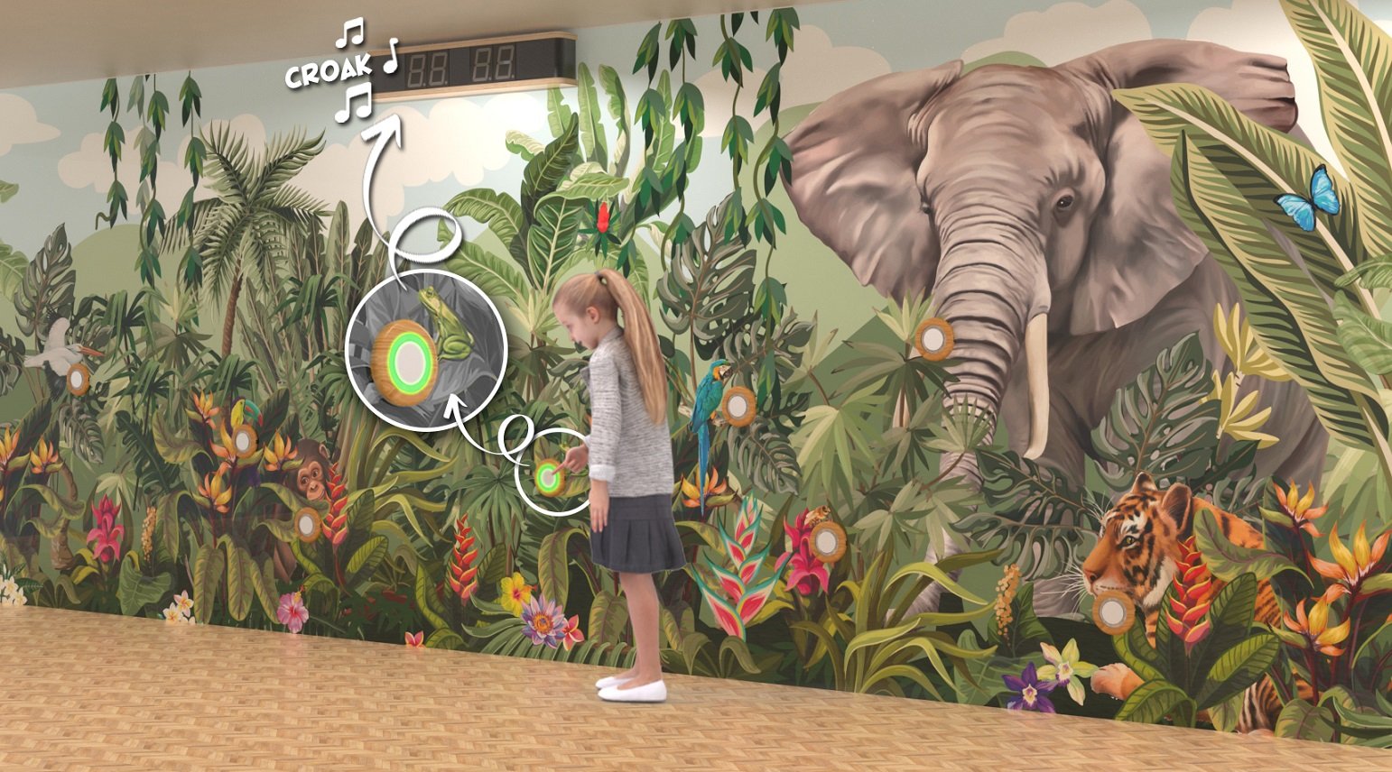 экспозиционная стена для детей со слоном