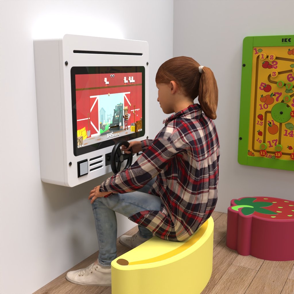 интерактивная игровая система с рулем и различными развивающими играми настенные игры и мягкие подушки для сидения