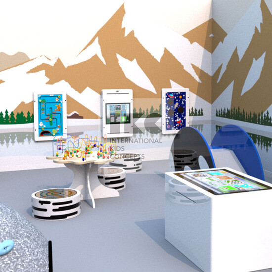 Интерактивная детская комната 40м2 в природном стиле «Горный пейзаж» 