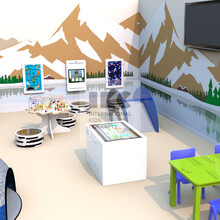 Интерактивная детская комната 40м2 в природном стиле «Горный пейзаж» 